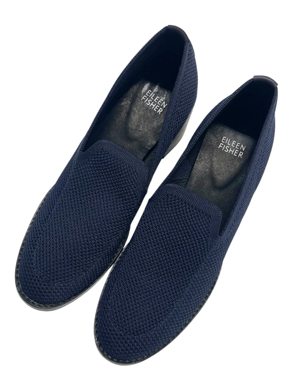 Eileen Fisher Dern Navy Stretch Knit Slip On Pumps Women’s 7.5M